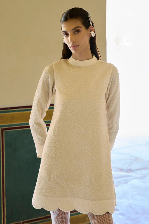 Ivory Looma Scallop Dress