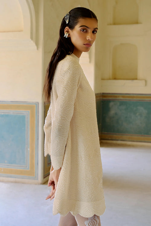 Ivory Looma Scallop Dress