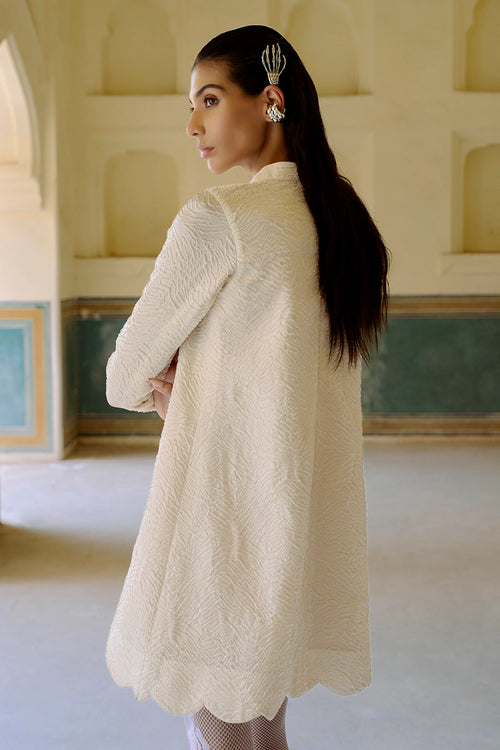 Ivory Looma Scallop Dress