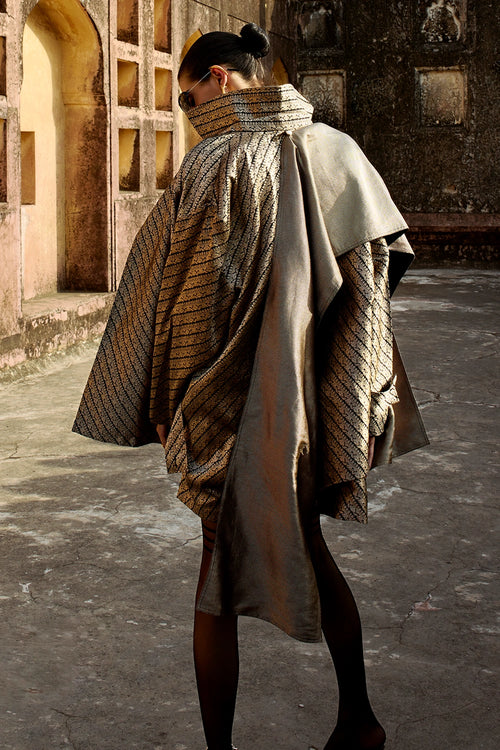 Burnt Bronze Crown Shawl Dress