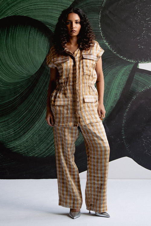 Gold Check Co-ord Set
