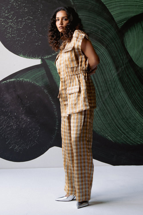 Gold Check Co-ord Set