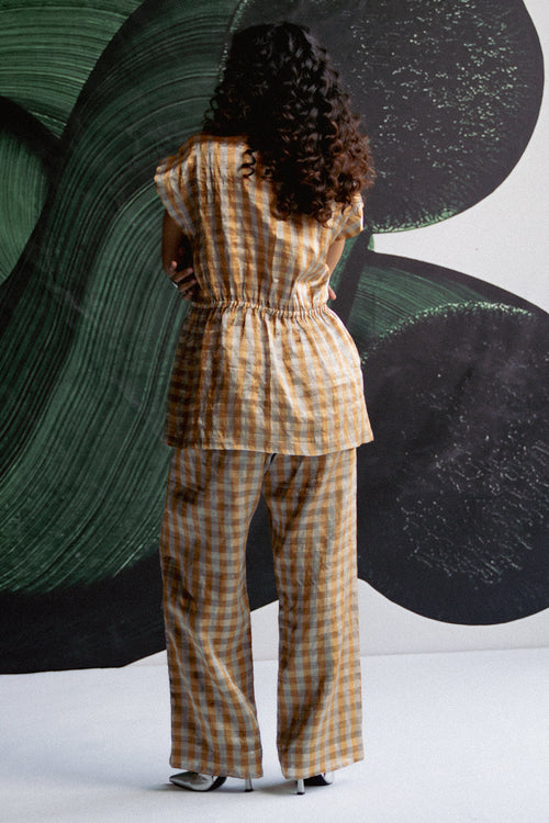 Gold Check Co-ord Set