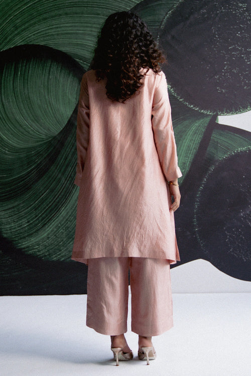 Pink A-Line Kurta Set