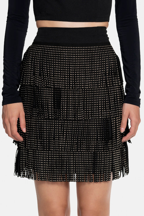 Suede Tassels Skirt