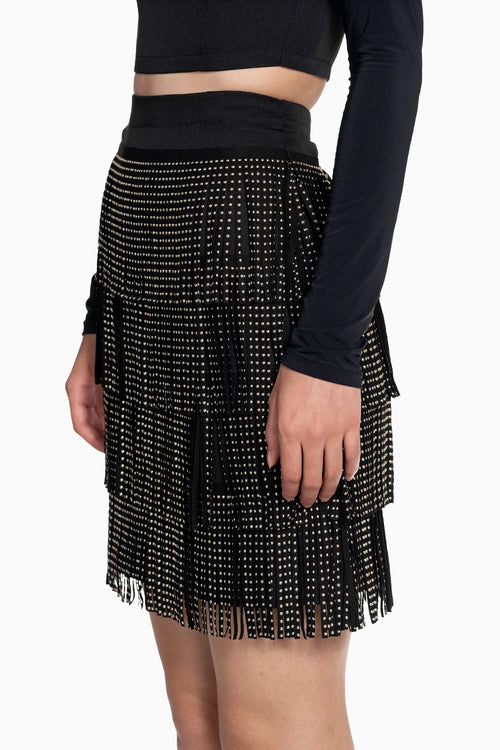 Suede Tassels Skirt