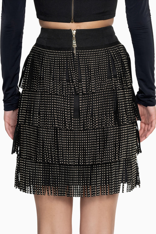 Suede Tassels Skirt