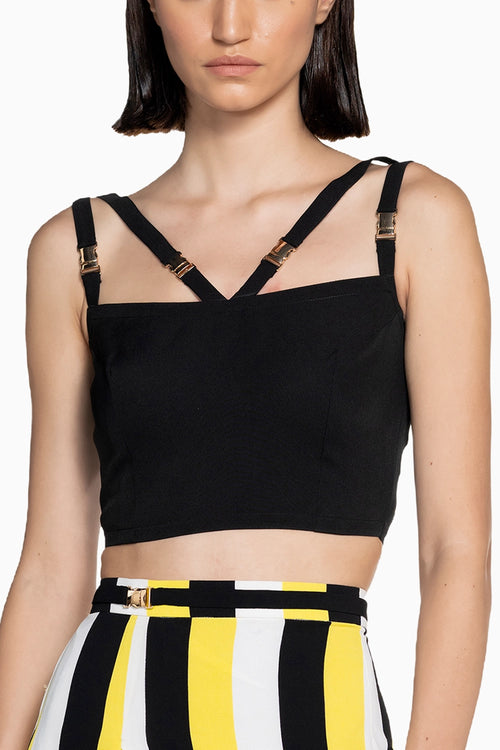 Gold Buckle Strap Top