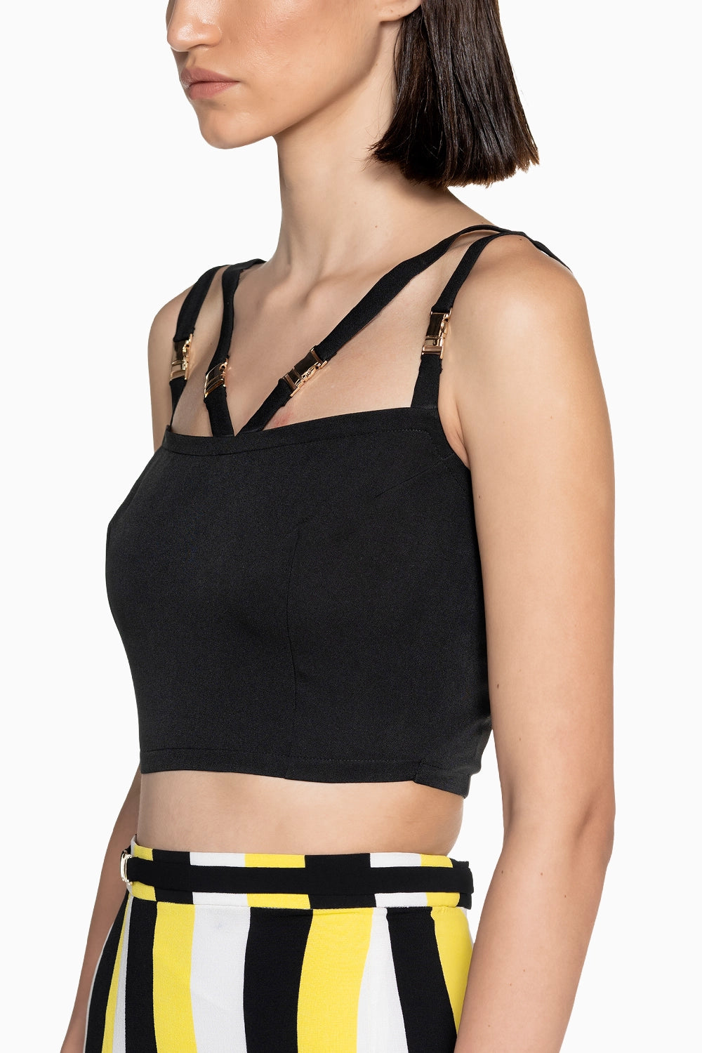 Gold Buckle Strap Top