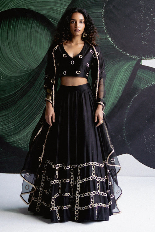 Black Lehenga Set