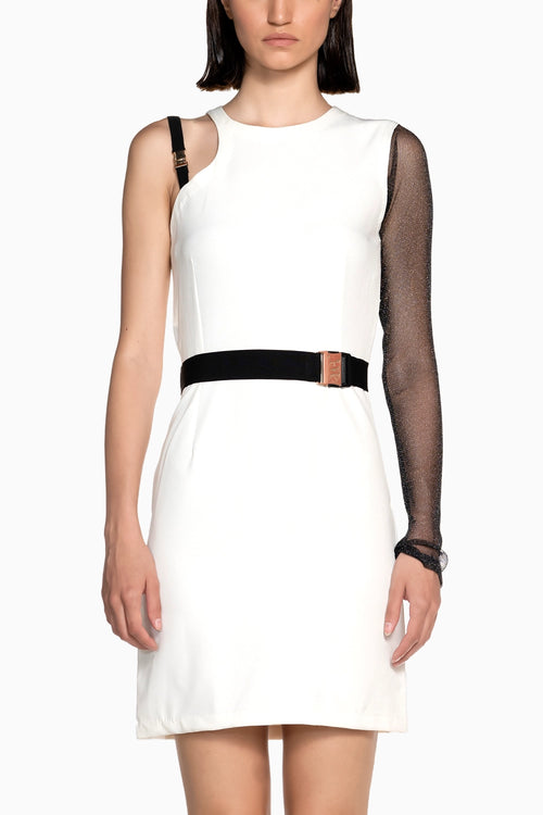Mesh Panel Mini Dress