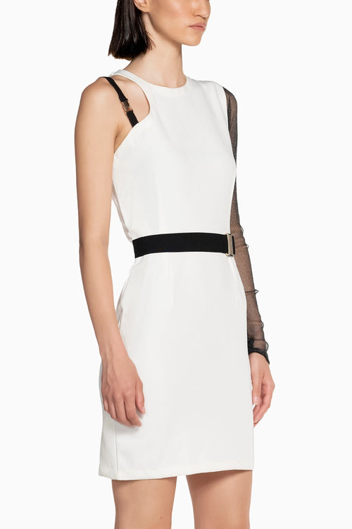 Mesh Panel Mini Dress