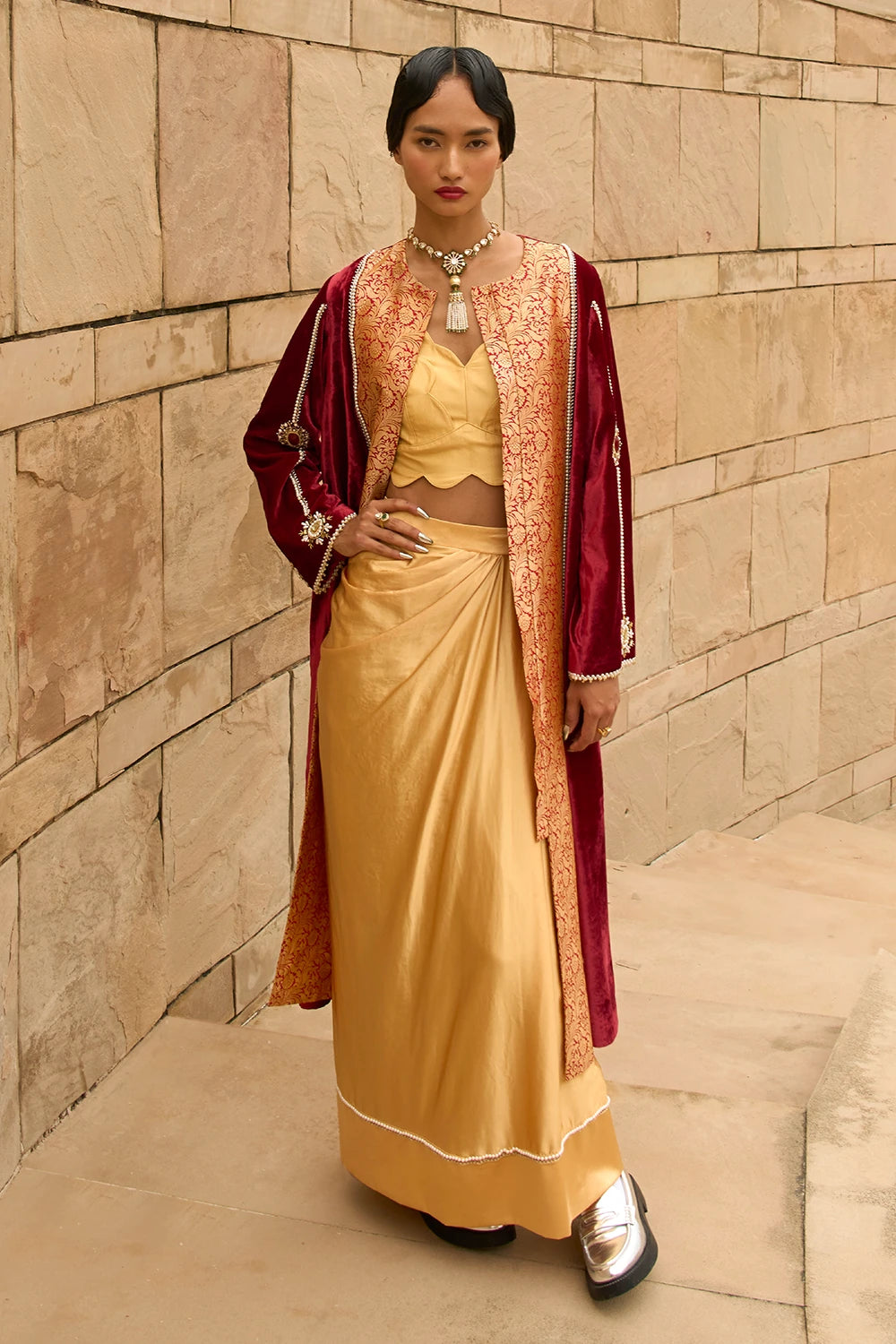 Begum Bahaar Velvet Brocade Kurta