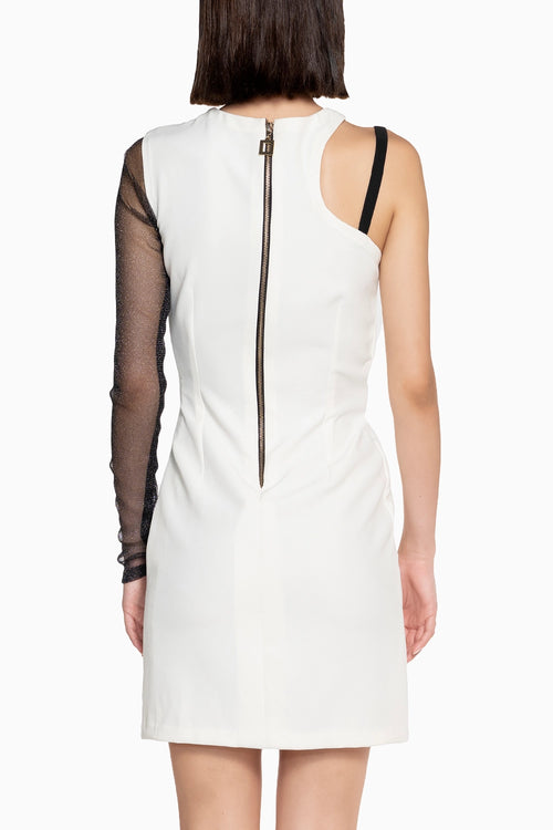 Mesh Panel Mini Dress