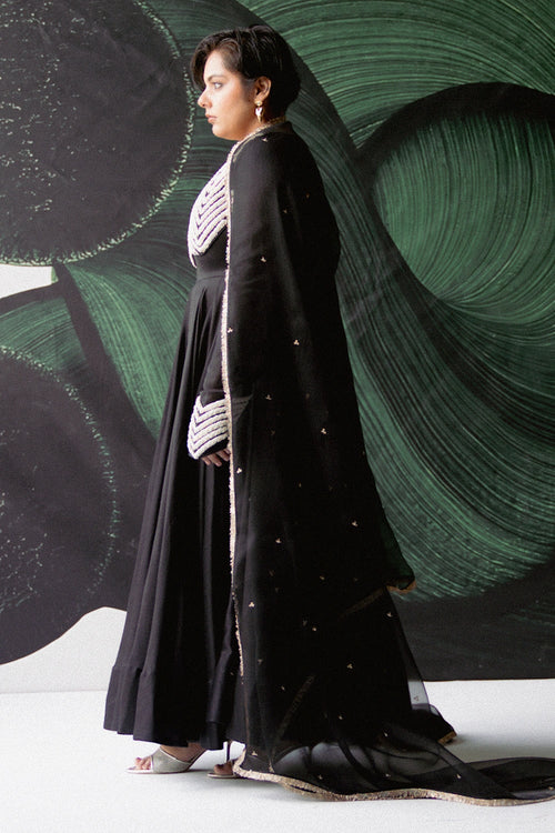 Black Anarkali Kurta Set