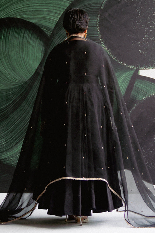 Black Anarkali Kurta Set