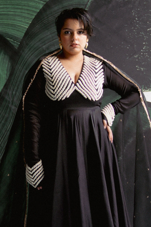 Black Anarkali Kurta Set