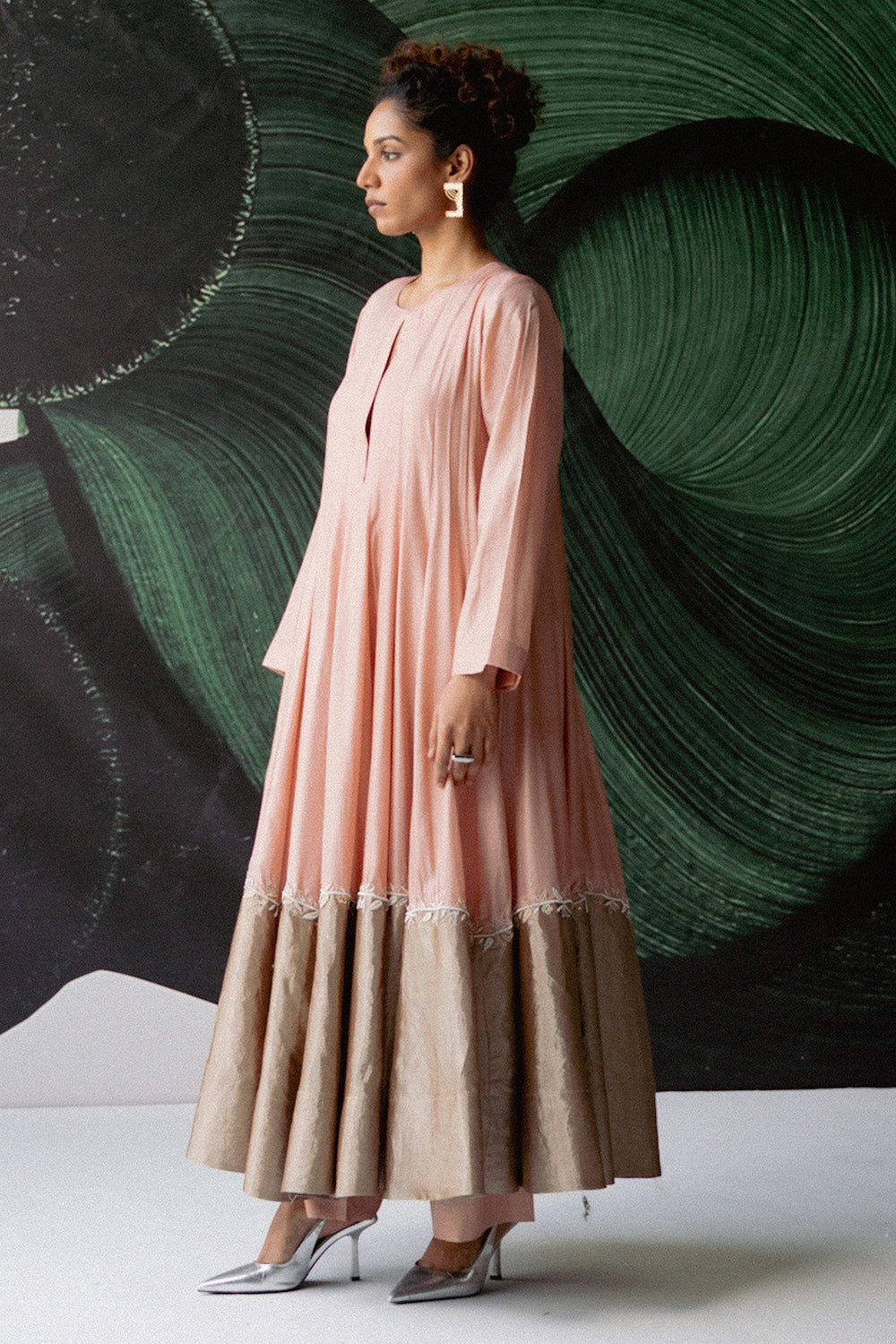 Pink Anarkali Kurta Set