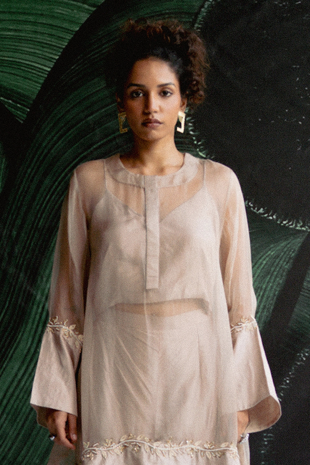 Soft Beige A Line Kurta Set