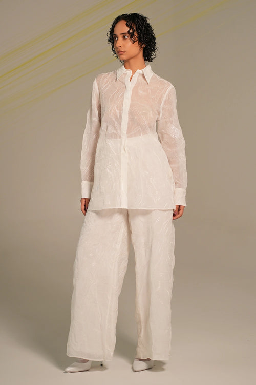White Mystic Shirt And Trousers Set
