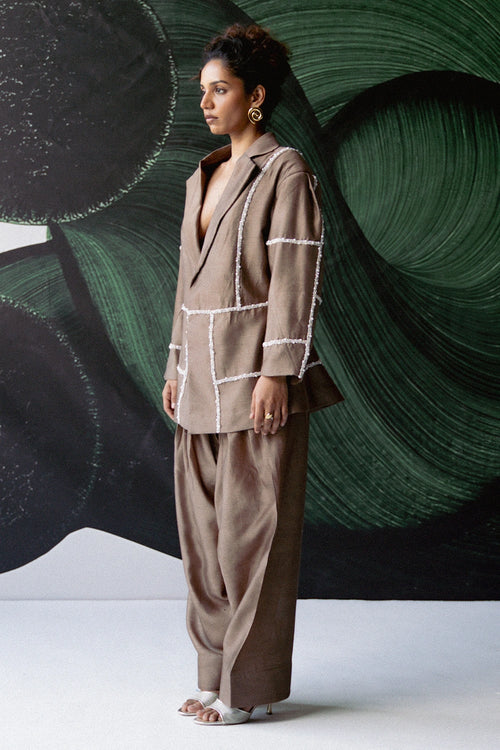 Taupe-blazer-salwar-set