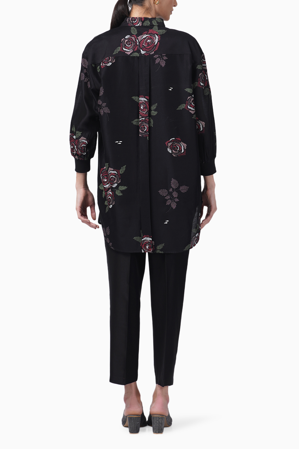 Multicolor Rose Printed Shirt and Pant Set