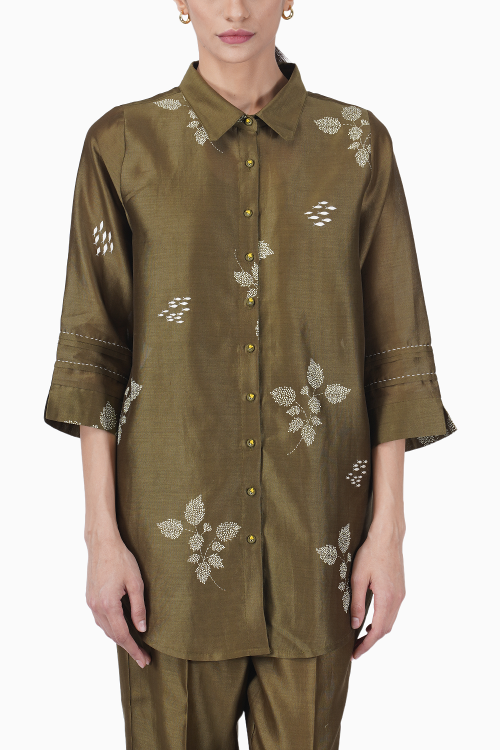 Olive Leaf Print Shirt and Pant