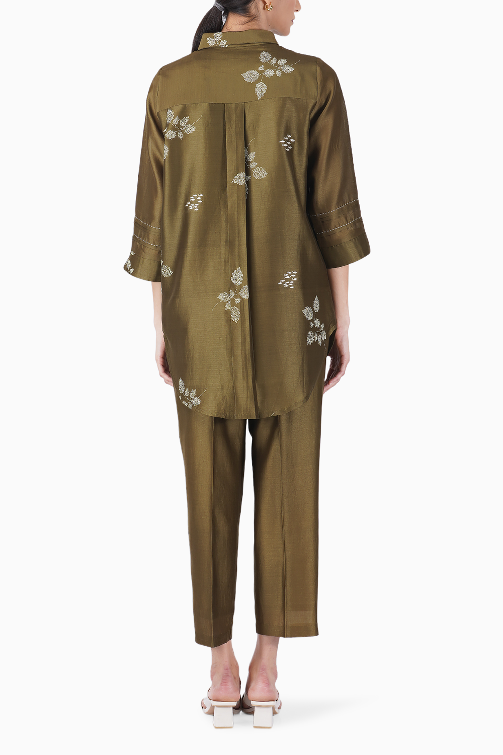 Olive Leaf Print Shirt and Pant