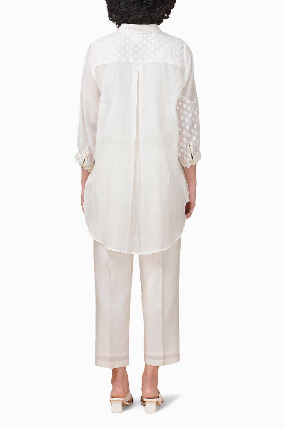 Azisai Embroidered Ivory Shirt and Pant