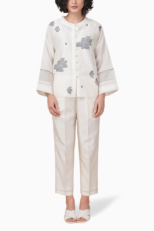 Indigo Hakoni Printed Ivory Shirt and Pant
