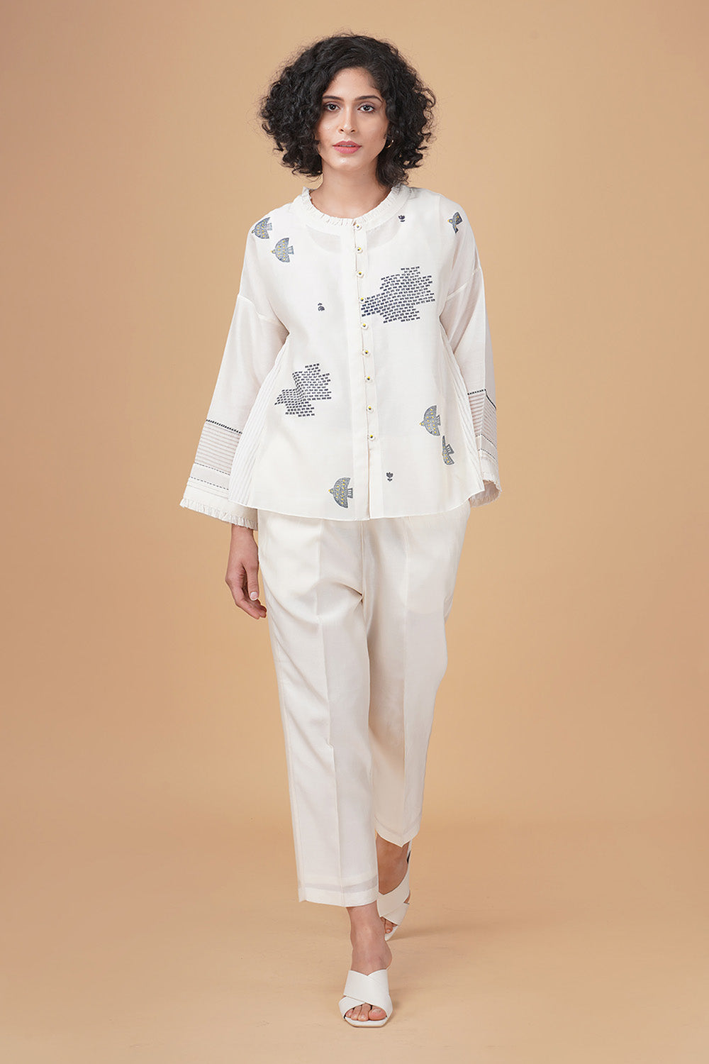 Indigo Hakoni Printed Ivory Shirt and Pant