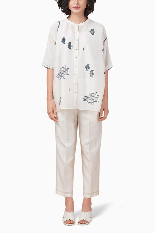 Indigo Hakoni Printed Ivory Shirt Pant