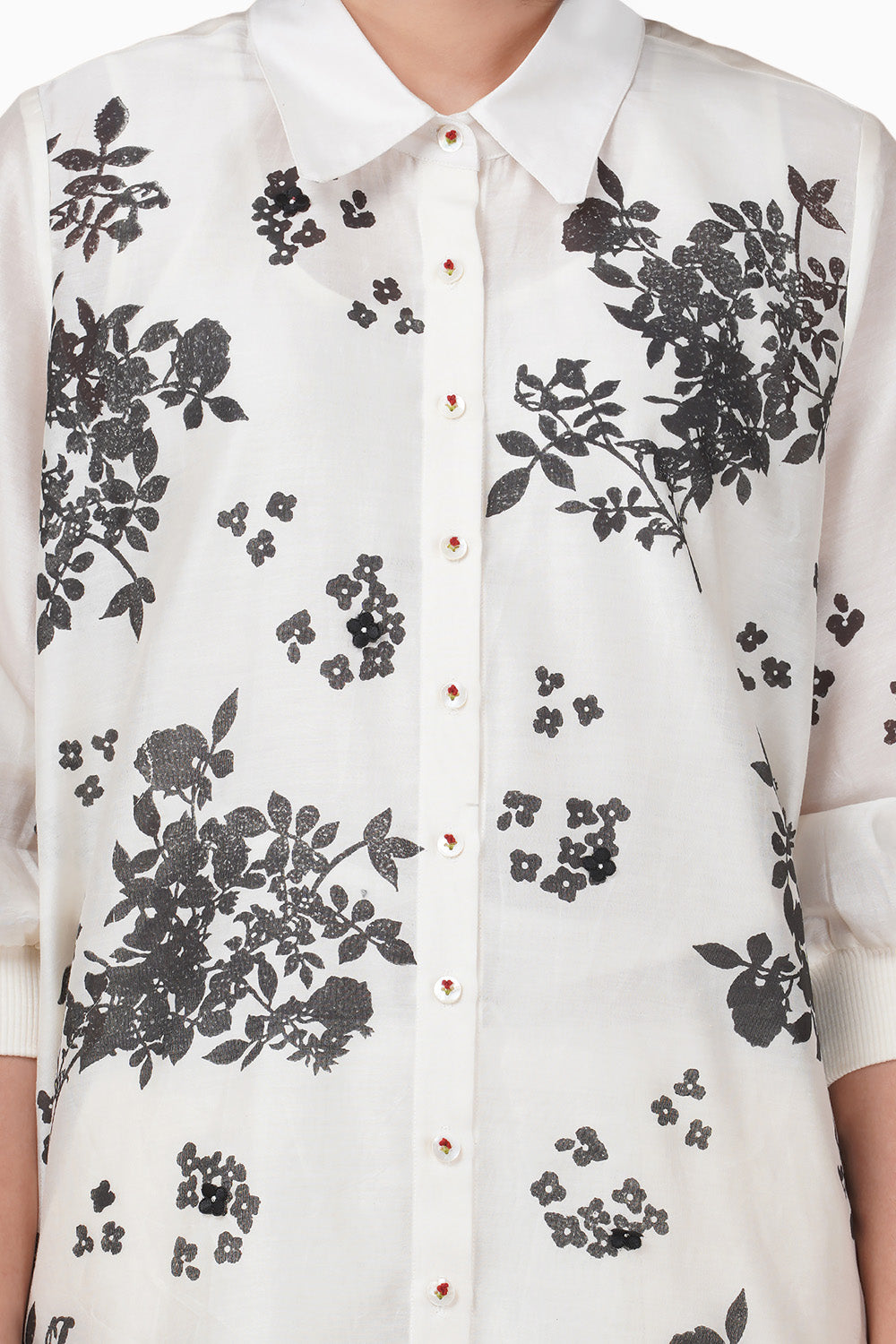 Black Yuri Printed Ivory Shirt and Pant