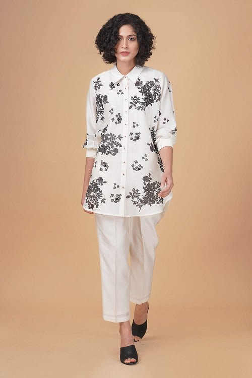 Black Yuri Printed Ivory Shirt and Pant