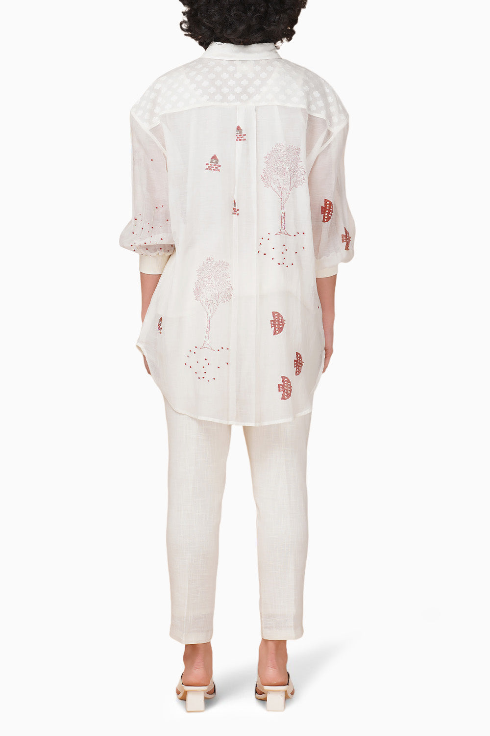 Red Hakoni Printed Ivory Shirt and Pant