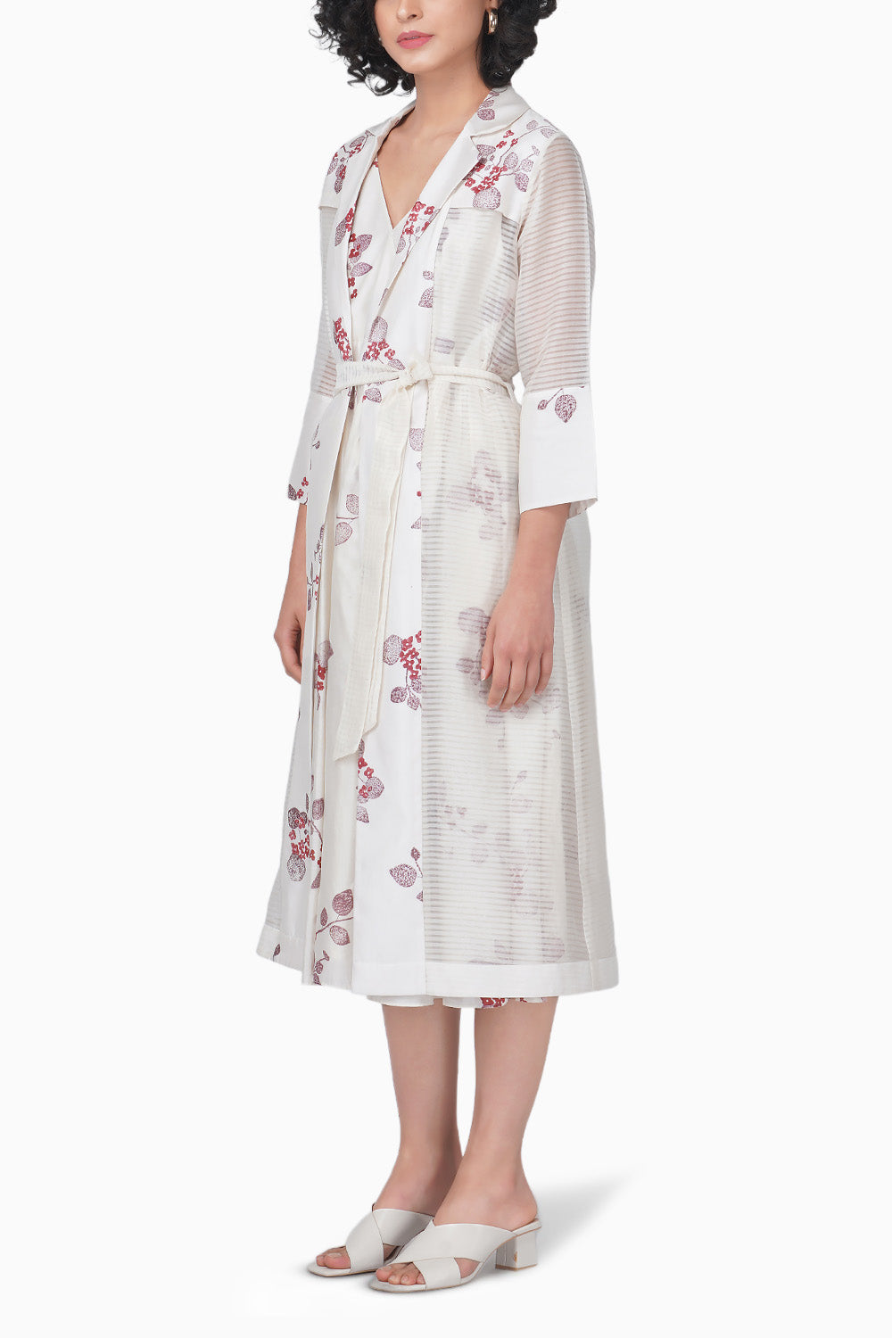 Sakura Printed Ivory Jacket and Dress