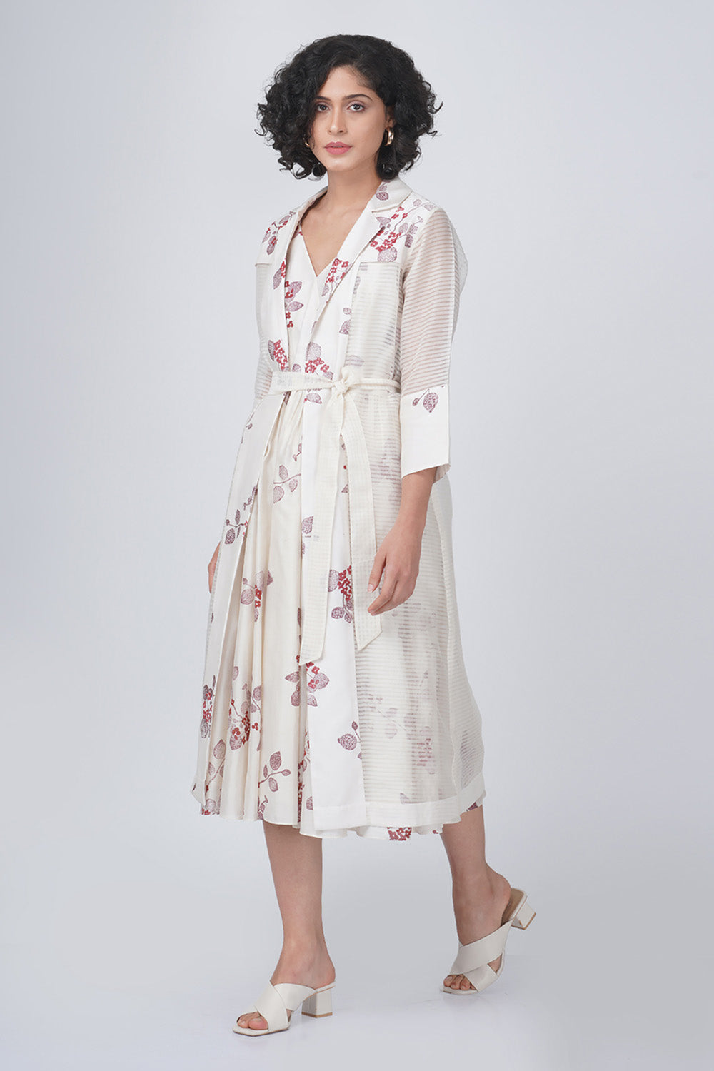 Sakura Printed Ivory Jacket and Dress