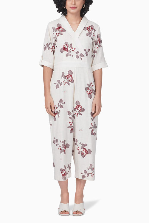 Sakura Printed Linen Jumpsuit