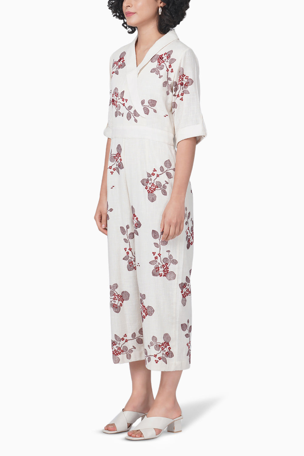 Sakura Printed Linen Jumpsuit