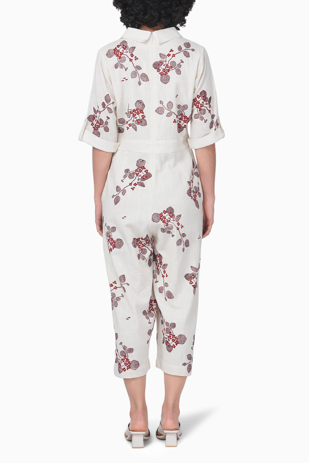 Sakura Printed Linen Jumpsuit