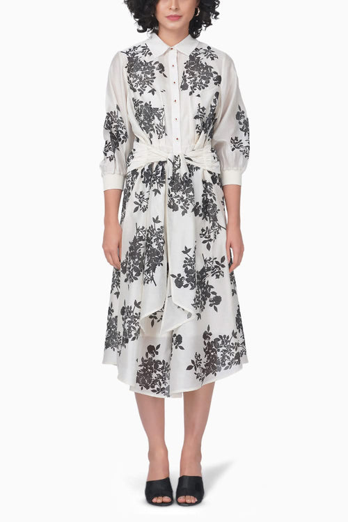 Yuri Print Ivory Dress