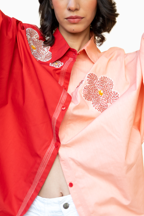 Red & Pink Lily Shirt