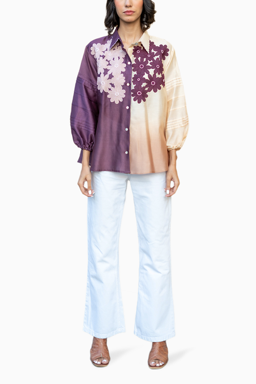 Beige Shaded Monarch Shirt