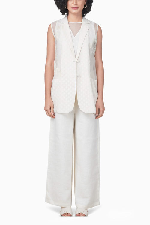 Bara Embroidered Sleevless Jacket and Pant
