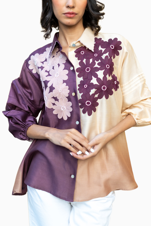 Beige Shaded Monarch Shirt