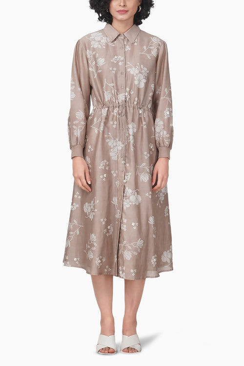 Yuri Printed Beige Dress