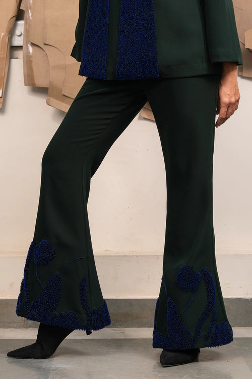 Forest Green Sculpted Trousers