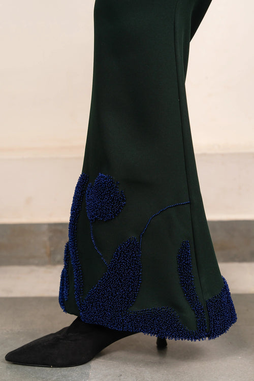 Forest Green Sculpted Trousers