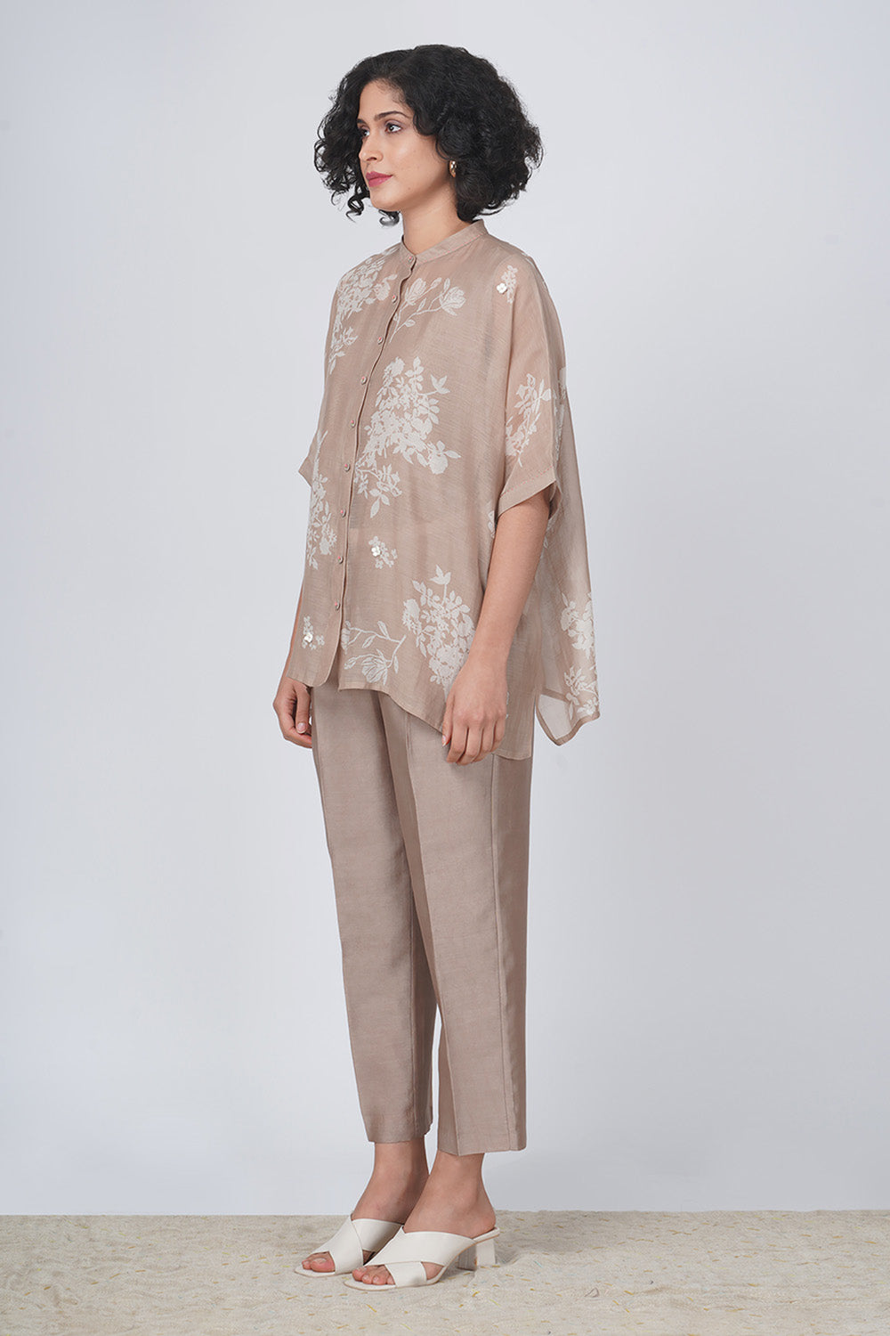 Yuri Printed Beige Shirt and Pant