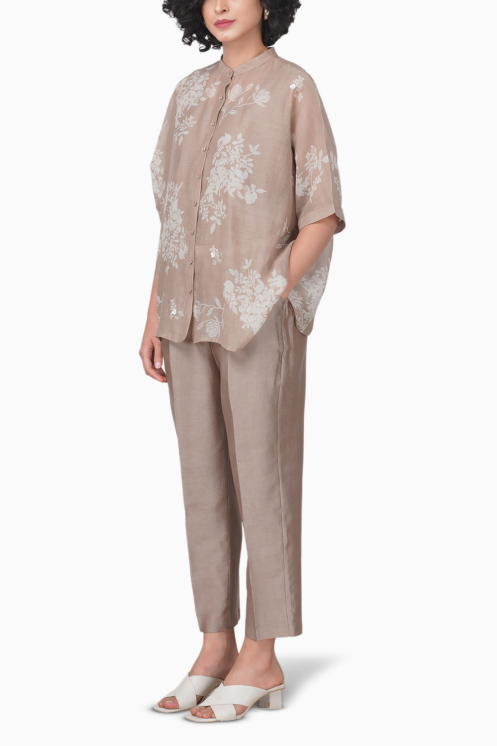 Yuri Printed Beige Shirt and Pant